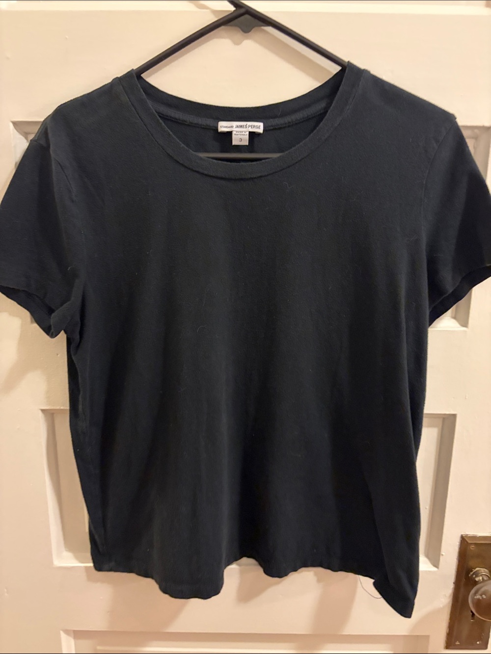 James Perse Black Short Sleeve Crewneck Tee — Women's